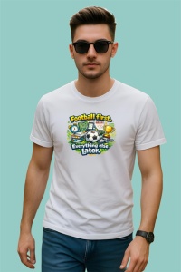 Tricou Football First Everything Else Later Minge V1, din bumbac 100% , tricou alb pentru Copii | Dama | Barbat - Img 3