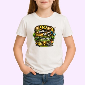 Tricou Fotbal 90 Minute Emotii Fotbalist V1, din bumbac 100% , tricou alb pentru Copii | Dama | Barbat - Img 2