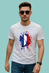 Tricou France Steag Splash Art, Copii | Dama | Barbat - Img 2