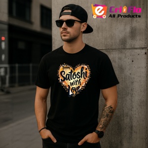 Tricou From satoshi with love, de la satoshi cu dragoste, Copii | Dama | Barbat , tricou negru - Img 11