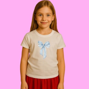 Tricou Funda Bleu Dungi, din bumbac 100%, tricou alb, Copii | Dama | Barbat - Img 2