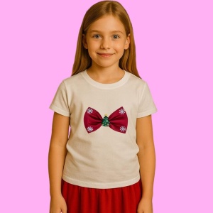 Tricou Funda Rosie Cu Buline Albe 2, din bumbac 100%, tricou alb, Copii | Dama | Barbat - Img 2