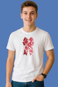Tricou Funda Rosie Cu Ren Si Craciun, din bumbac 100%, tricou alb, Copii | Dama | Barbat - Img 2