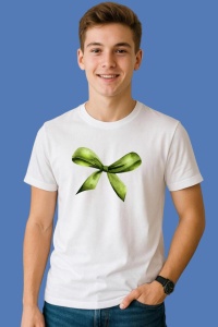 Tricou Funda Verde Acuarela Simpla, din bumbac 100%, tricou alb, Copii | Dama | Barbat - Img 2