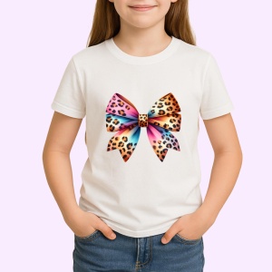 Tricou Fundita colorata imprimeu leopard roz portocaliu si albastru stil vibrant Copii | Dama | Barbat Barbat