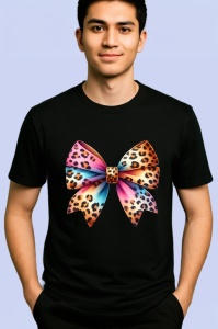 Tricou Fundita colorata imprimeu leopard roz portocaliu si albastru stil vibrant Copii | Dama | Barbat Barbat - Img 4