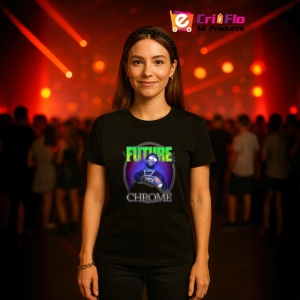 Tricou Future - Chrome Glow, muzica Rap, Dama | Barbat | Copii, Culoare Negru - Img 11