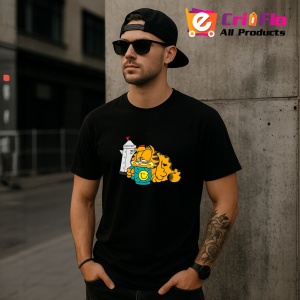 Tricou Garfield Coffee Funny, din bumbac 100%, tricou negru, Dama | Barbat - Img 4