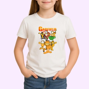 Tricou Garfield pisica lenesa si comica adoratoare de lasagna, Copii | Dama | Barbat - Img 3
