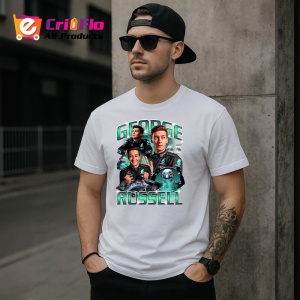 Tricou George Russell Poster Colaj Echipa Mercedes Formula 1, Copii | Dama | Barbat - Img 6
