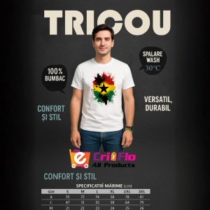 Tricou Ghana Steag Splash Art, Copii | Dama | Barbat - Img 6