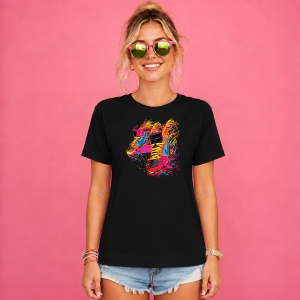 Tricou Ghete Sport Explozie Culori Neon Urban Dynamic Street Style, din bumbac 100%, tricou negru, Copii | Dama | Barbat - Img 2