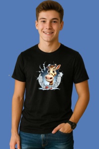 Tricou Girafa Cu Privire Surprinsa Craciun, din bumbac 100% Copii | Dama | Barbat - Img 2