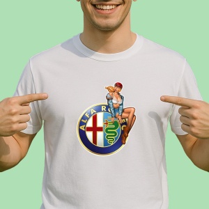 Tricou Girl Cu Logo Alfa Romeo 3 | Unisex Dama si Barbat