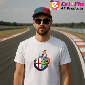 Tricou Girl Cu Logo Alfa Romeo 3 | Unisex Dama si Barbat - Img 2
