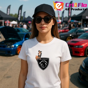 Tricou Girl Cu Logo Peugeot | Unisex Dama si Barbat