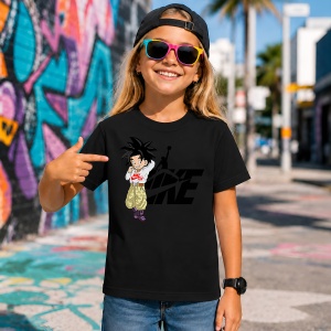 Tricou Goku Copil Dragon Ball Z Urban Fashion Logo Negru, din bumbac 100%, tricou negru, Copii | Dama | Barbat - Img 7