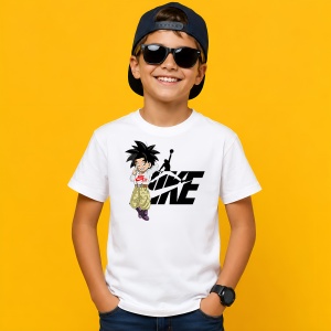 Tricou Goku Copil Dragon Ball Z Urban Fashion Logo Negru, din bumbac 100% Copii | Dama | Barbat - Img 2
