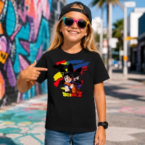 Tricou Goku Dragon Ball Z Luptator Anime Urban Graffiti, din bumbac 100%, tricou negru, Copii | Dama | Barbat - Img 7