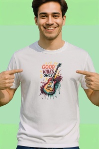 Tricou Good Vibes Only Chitara Electrica, Copii | Dama | Barbat - Img 2