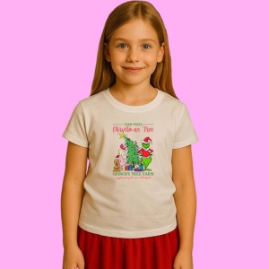 Tricou Grinch Christmas Tree Farm, din bumbac 100%, tricou alb, Copii | Dama | Barbat - Img 2