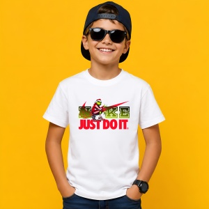 Tricou Grinch Craciun Logo Rosu Verde Just Do It Urban Holiday, din bumbac 100% Copii | Dama | Barbat - Img 2