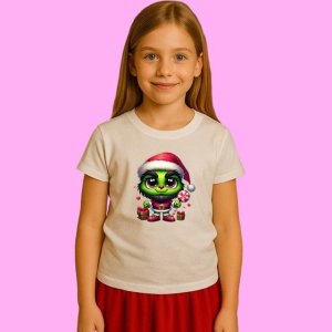 Tricou Grinch Cu Cadouri In Brate, din bumbac 100%, tricou alb, Copii | Dama | Barbat - Img 1