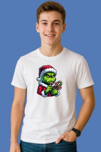 Tricou Grinch Cu Multe Bastonase De Zahar, din bumbac 100%, tricou alb, Copii | Dama | Barbat
