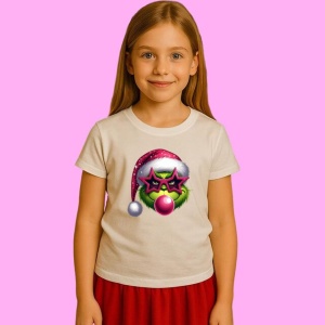 Tricou Grinch Santa Sunglasses, din bumbac 100%, tricou alb, Copii | Dama | Barbat - Img 2