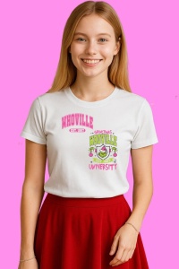 Tricou Grinchmas Whoville University Est 1957, din bumbac 100%, tricou alb, Copii | Dama | Barbat - Img 3