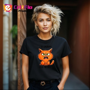 Tricou Grumpy cat deal with it pisica nervoasa mesaj comic, Copii | Dama | Barbat , tricou negru - Img 8
