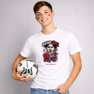 Tricou Gustavo Gomez Paraguay World Cup Fifa 2026, din bumbac 100%, tricou alb, Copii | Dama | Barbat - Img 2