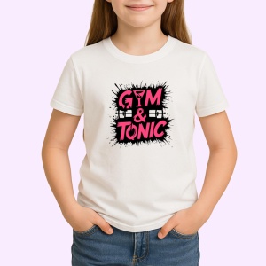 Tricou Gym And Tonic Roz Negru, Copii | Dama | Barbat - Img 3