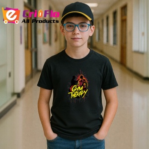 Tricou Gym Therapy Silueta Galben Negru, Copii | Dama | Barbat, culoare negru - Img 9