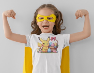 Tricou Haios Copii Personalizat - Easter Pikachu - Cadou
