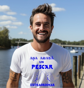Tricou haios personalizat pentru barbati Asa arata un pescar adevarat