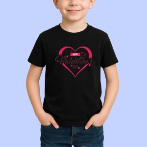 Tricou Happy Valentines Day Inima Roz Cu Sageti, din bumbac 100%, tricou negru Copii | Dama | Barbat - Img 2