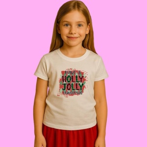 Tricou Have A Holly Jolly Christmas, din bumbac 100%, tricou alb, Copii | Dama | Barbat - Img 2