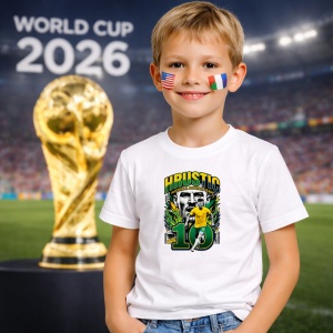 Tricou Hrustic Australia World Cup Fifa 2026, din bumbac 100%, tricou alb, Copii | Dama | Barbat - Img 5