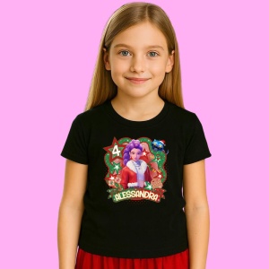 Tricou Huntrix K Pop Hunters Demon Alessandra Personaj Poster Craciun, din bumbac 100%, tricou negru, Copii | Dama | Barbat - Img 2