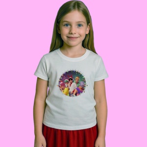 Tricou Huntrix K Pop Hunters Demon Art Girl Purple Santa Edition, din bumbac 100%, tricou alb, Copii | Dama | Barbat - Img 2