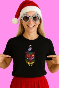 Tricou Huntrix K Pop Hunters Demon Masca Fantastica Stil Tribal, din bumbac 100%, tricou negru, Copii | Dama | Barbat - Img 2