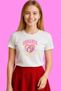 Tricou Huntrix K Pop Hunters Demon Romance Portret Roz Chibi, din bumbac 100%, tricou alb, Copii | Dama | Barbat - Img 3
