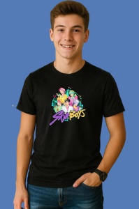 Tricou Huntrix K Pop Hunters Demon Saja Boys Colaj Artistic, din bumbac 100%, tricou negru, Copii | Dama | Barbat - Img 3