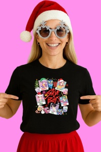 Tricou Huntrix K Pop Hunters Demon Saja Boys Colaj Reviste, din bumbac 100%, tricou negru, Copii | Dama | Barbat - Img 3
