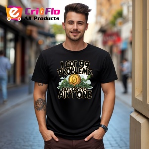 Tricou I got 99 problems but crypto aint one, am 99 probleme dar crypto nu e una dintre ele, Copii | Dama | Barbat , tricou negru