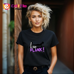 Tricou I Love Plank Alb Negru, Copii | Dama | Barbat, culoare negru - Img 12