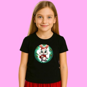 Tricou Iepuras Cu Coronita Verde, din bumbac 100% Copii | Dama | Barbat - Img 2