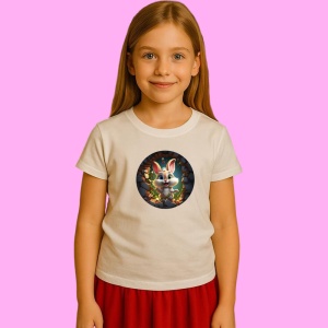 Tricou Iepuras Cu Lumini De Craciun, din bumbac 100% Copii | Dama | Barbat - Img 1