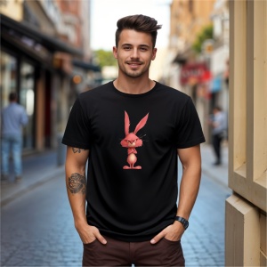 Tricou iepure roz Negru, Copii | Dama | Barbat - Img 5